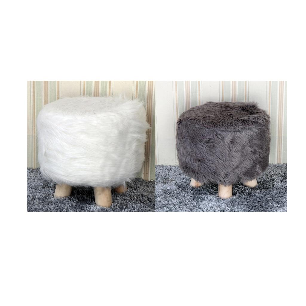 Comfortable Stool Covers Round Chair Slipcover Seat Decorations Gray+White