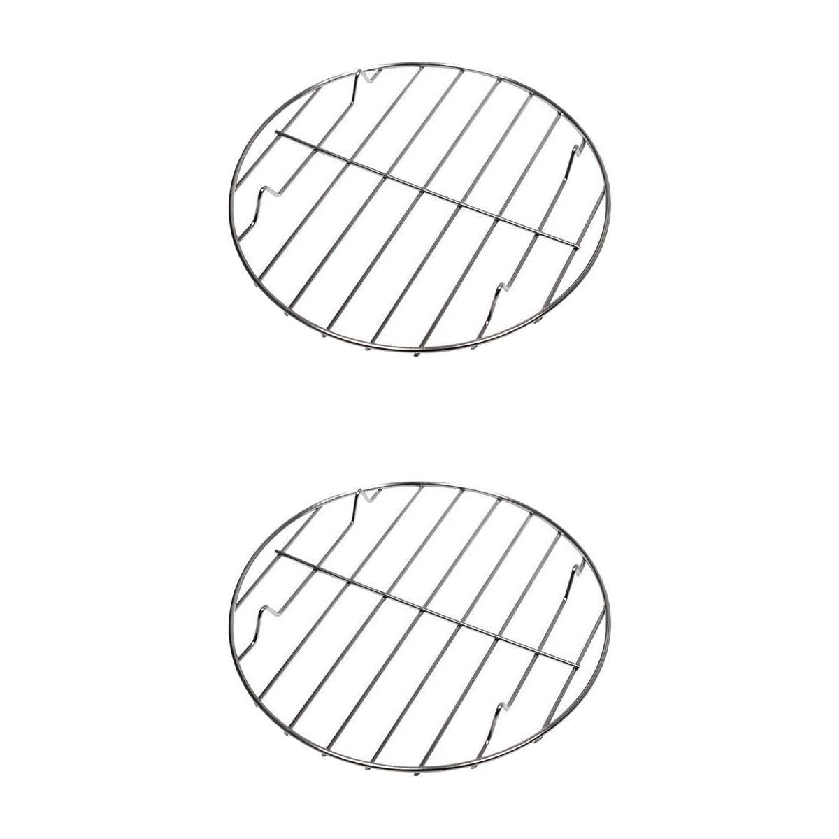 2 pcs Stainless Steel Barbecue Grill Cooking BBQ Replacement Round 25,28cm
