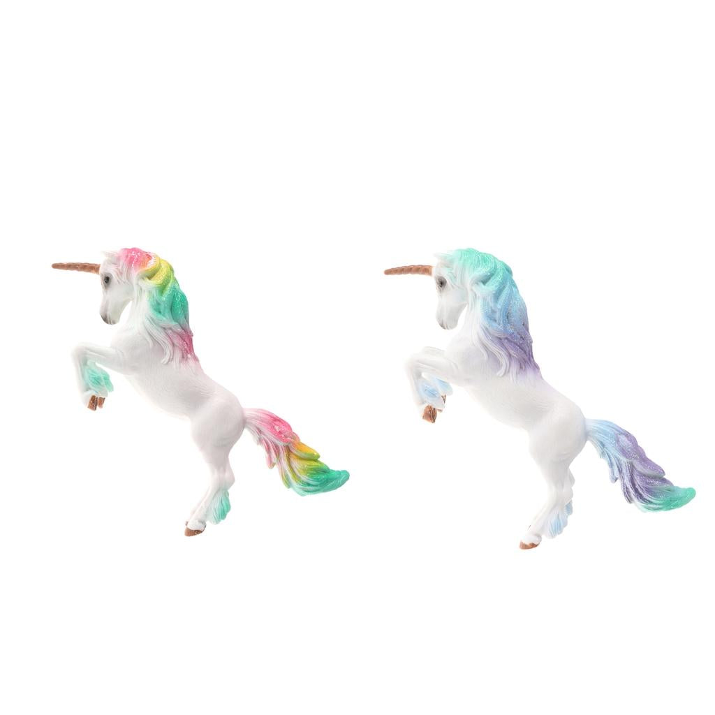 2x Realistic Magic Animal Model Unicorn Figures Kids Educational Toy Gift