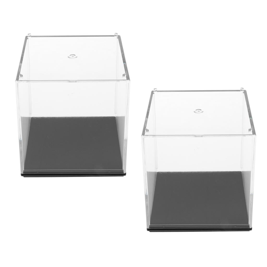 2x Model Display Case Dustproof Protection Display Box for Figures 7x7x7cm