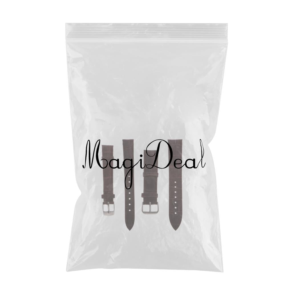 2Pcs High Quality Leather Strap Bracelet Band Replacement for Watch 20 14mm