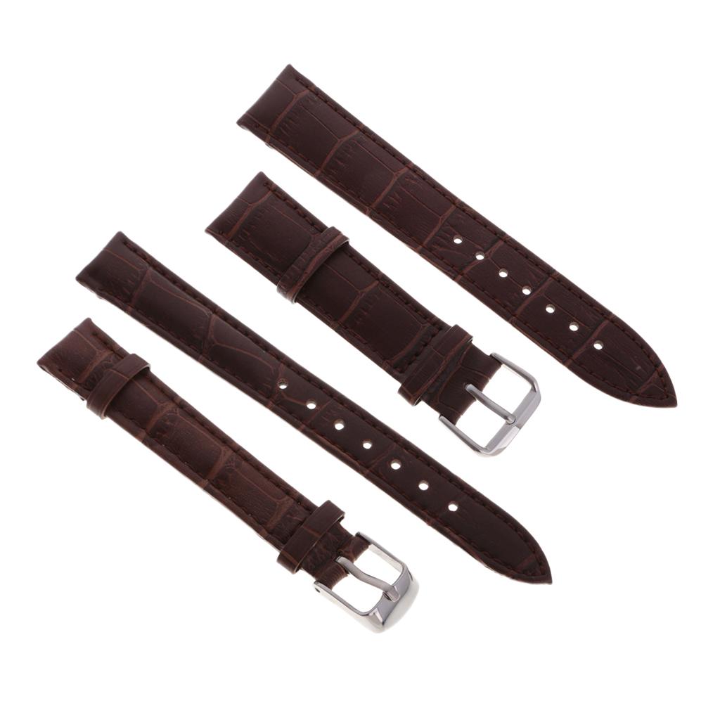 2Pcs High Quality Leather Strap Bracelet Band Replacement for Watch 20 14mm