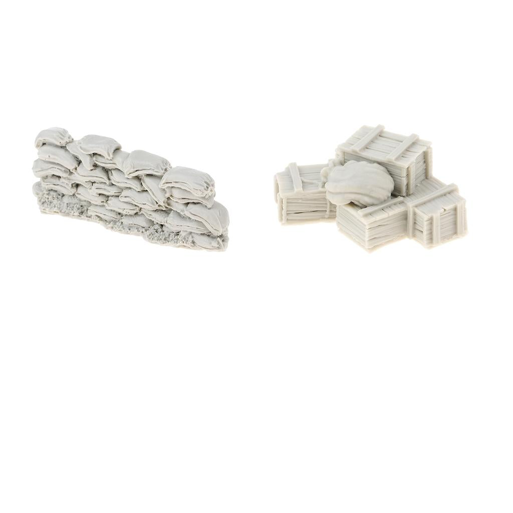 1/35 Resin Soldier Scenario Ammunition Boxes and Resin Sandbag Wall Model