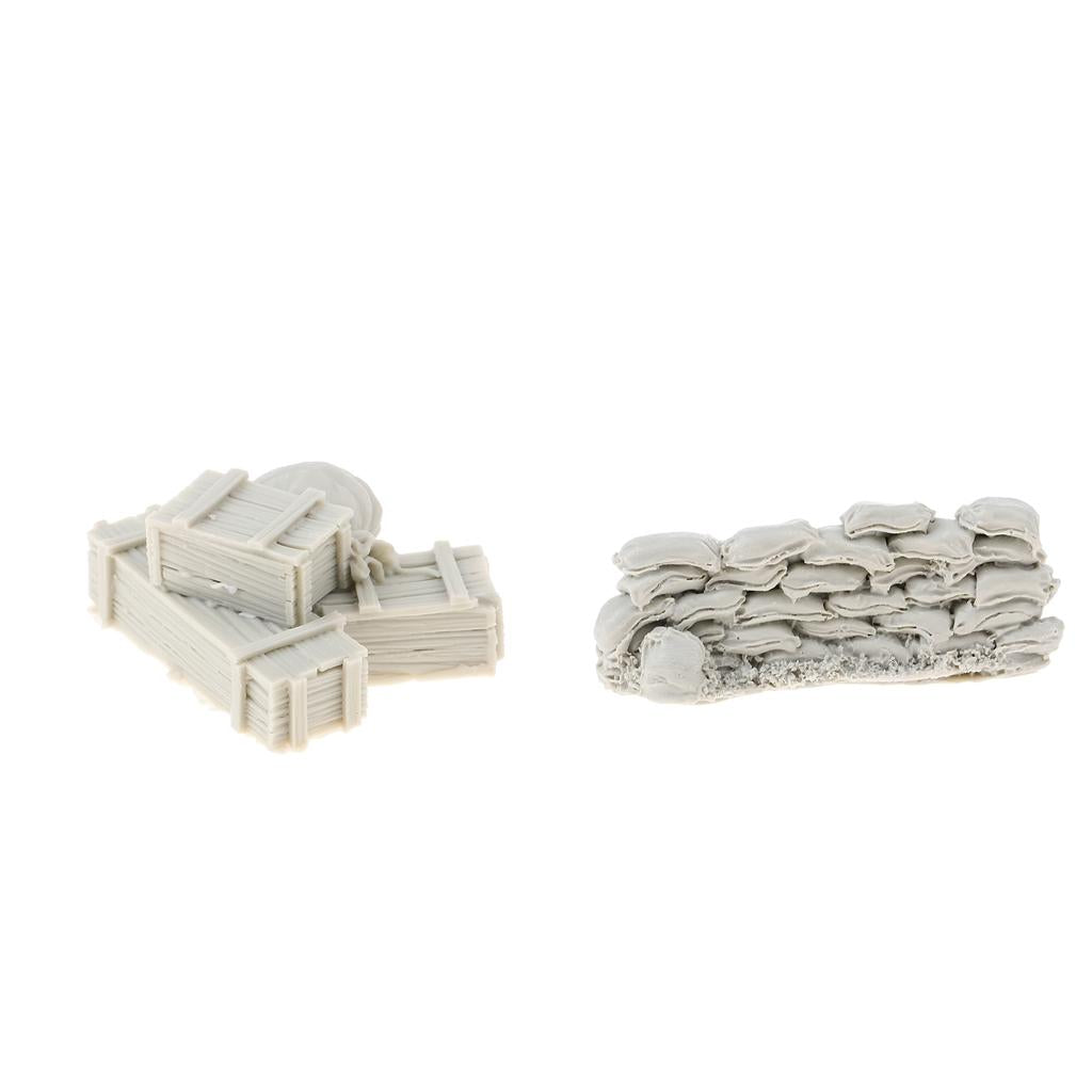 1/35 Resin Soldier Scenario Ammunition Boxes and Resin Sandbag Wall Model
