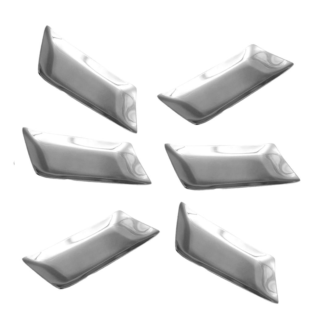 6pcs Stainless Steel Towel Dish Snack Tray Fruit Salad Plate Kitchen Table