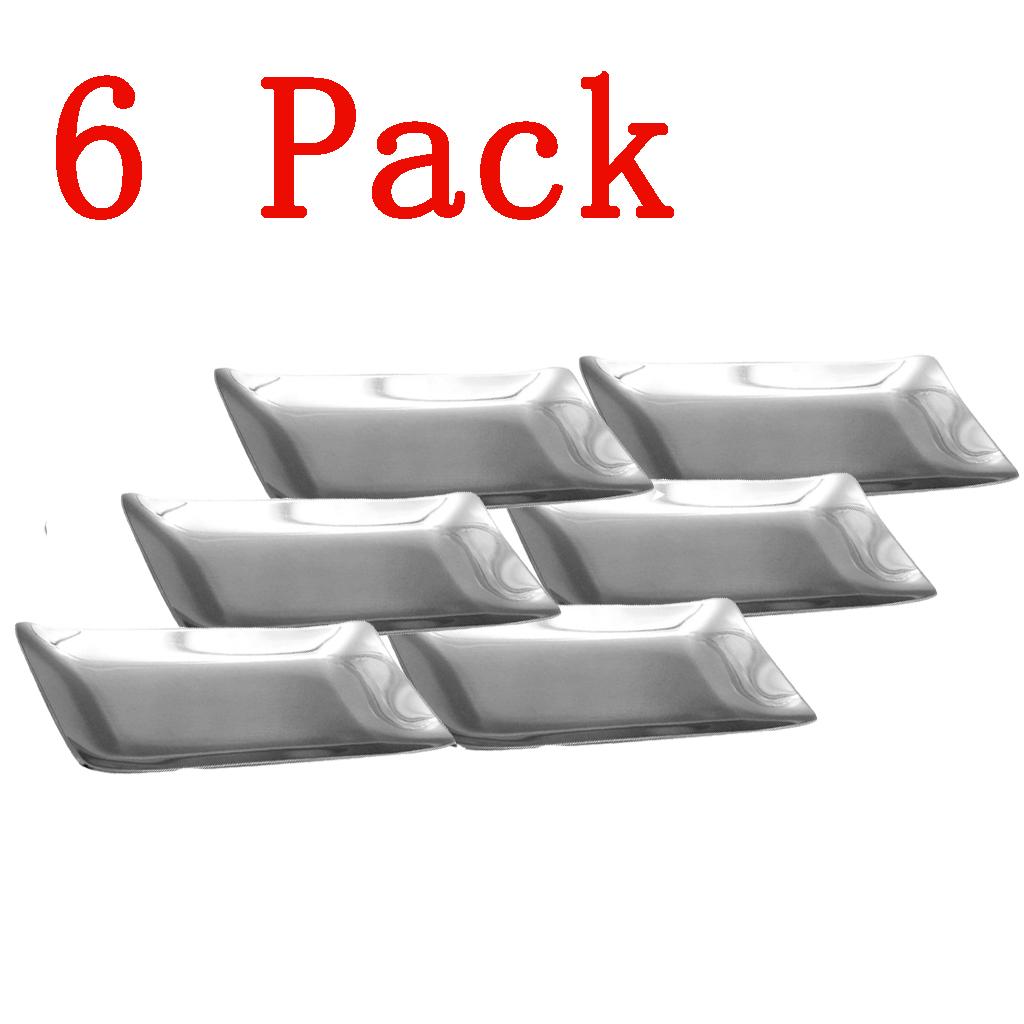 6pcs Stainless Steel Towel Dish Snack Tray Fruit Salad Plate Kitchen Table