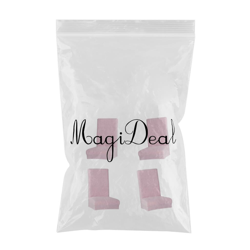 4Pieces Universal Stretch Dining Room Chair Slipcover Stool Seat Cover Pink