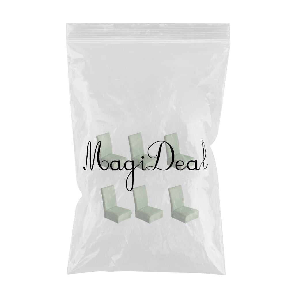 6Piece Universal Stretch Dining Room Chair Slipcover Stool Cover Grass Green