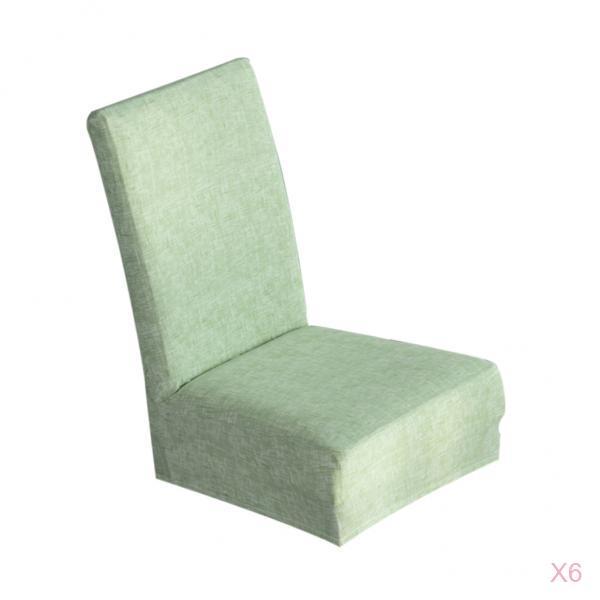 6Piece Universal Stretch Dining Room Chair Slipcover Stool Cover Grass Green