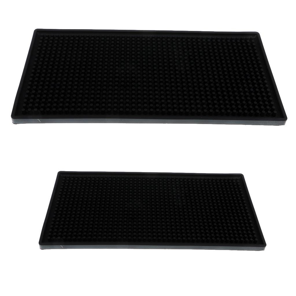 2x Rubber Bar Service Mat Water Proof PVC Mat Kitchen Glass Coaster 15x30cm