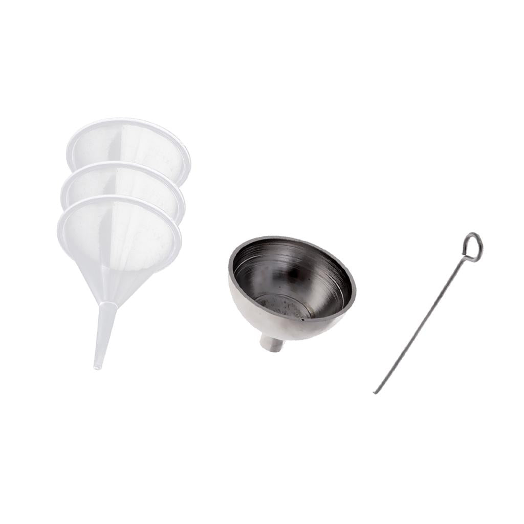 4pcs Stainless Steel & Plastic Mini Funnels For Filling Urn Oil Water Flask