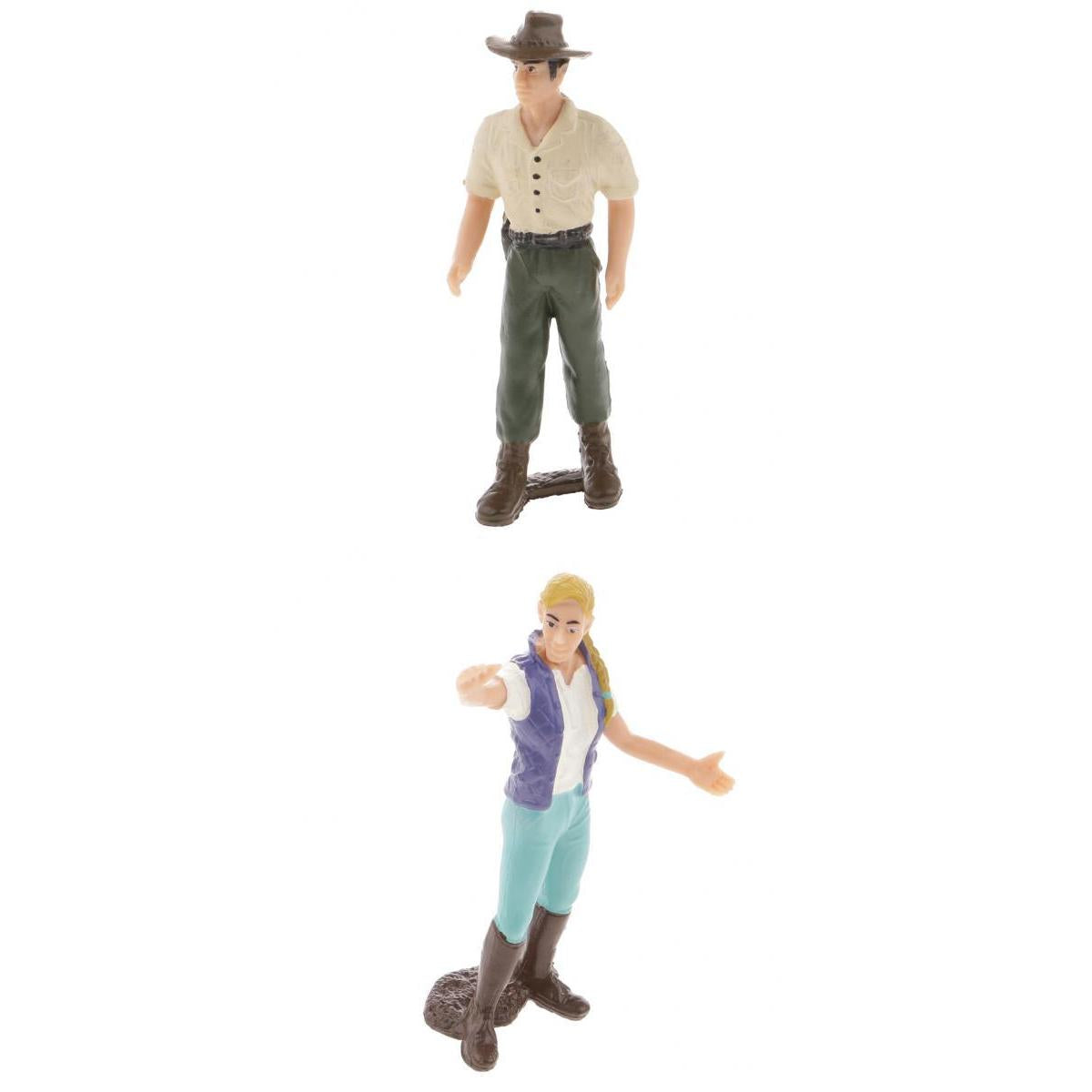 2Pcs Realistic Female Farmer People Figurine Model Action Figure Kids Toy