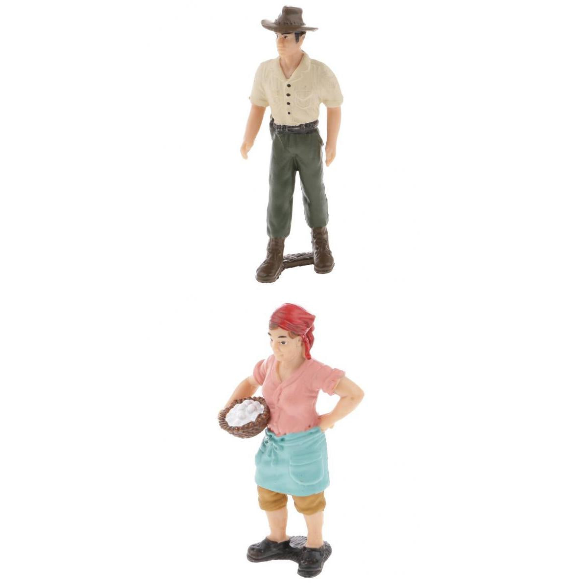 2x Realistic Male Farmer People Figurine Model Action Figure Toy Collectible
