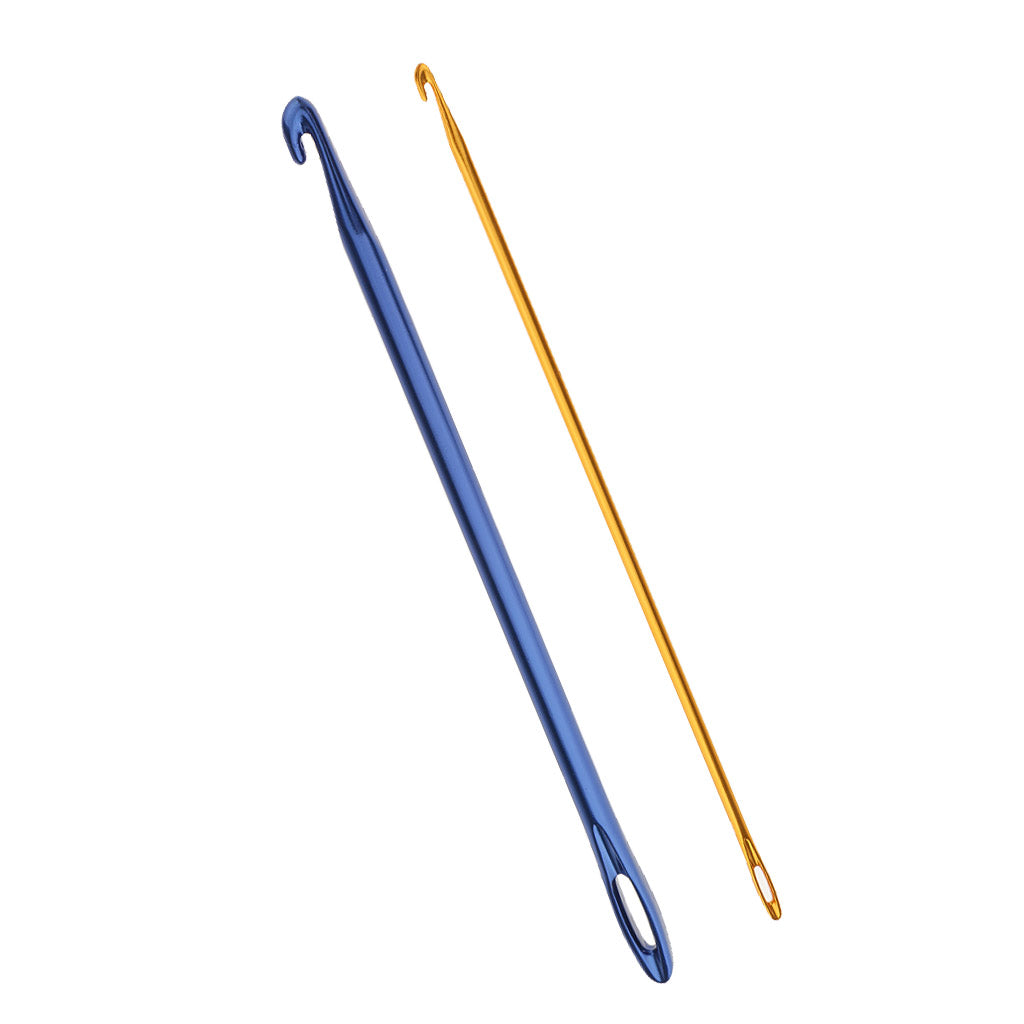 2Pcs Afghan Crochet Hook Knitting Needle Hand Knit Tool With Hole 2.75mm 6mm