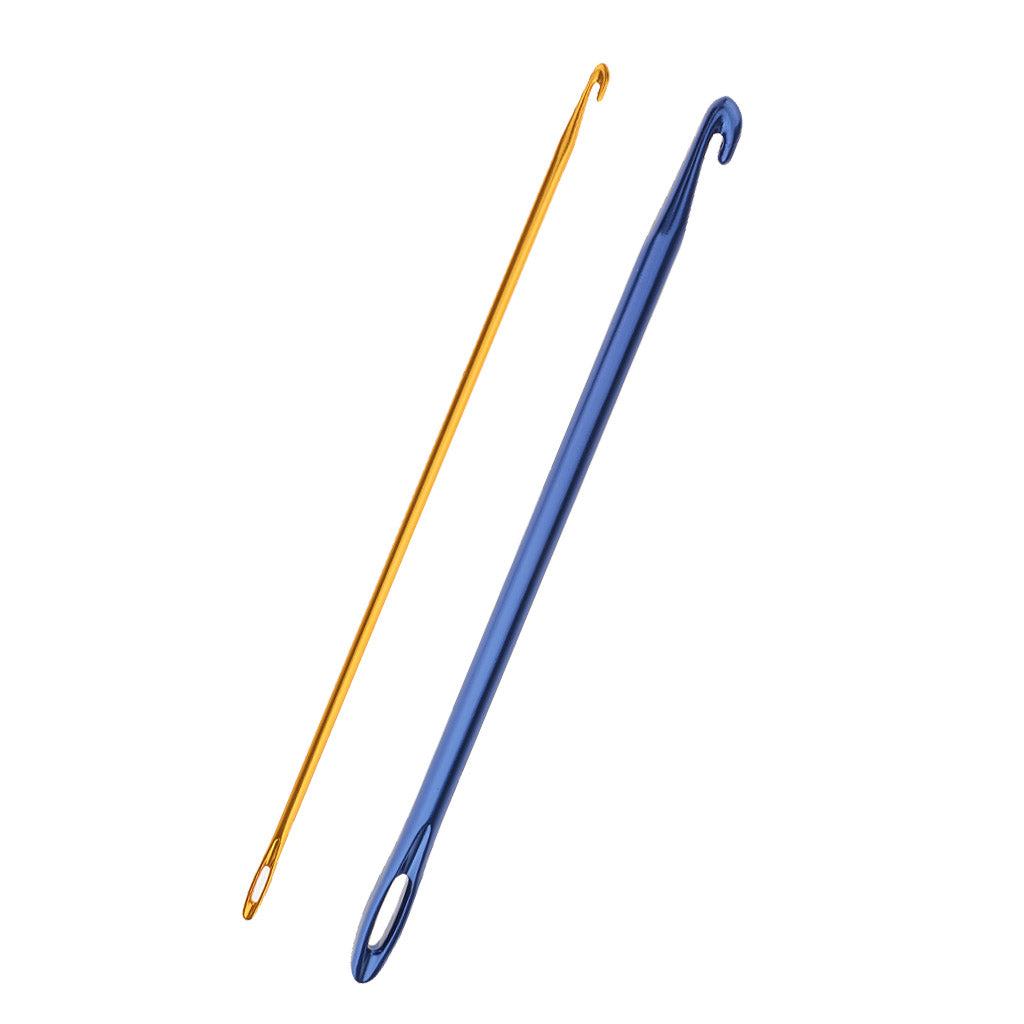 2Pcs Afghan Crochet Hook Knitting Needle Hand Knit Tool With Hole 2.75mm 6mm
