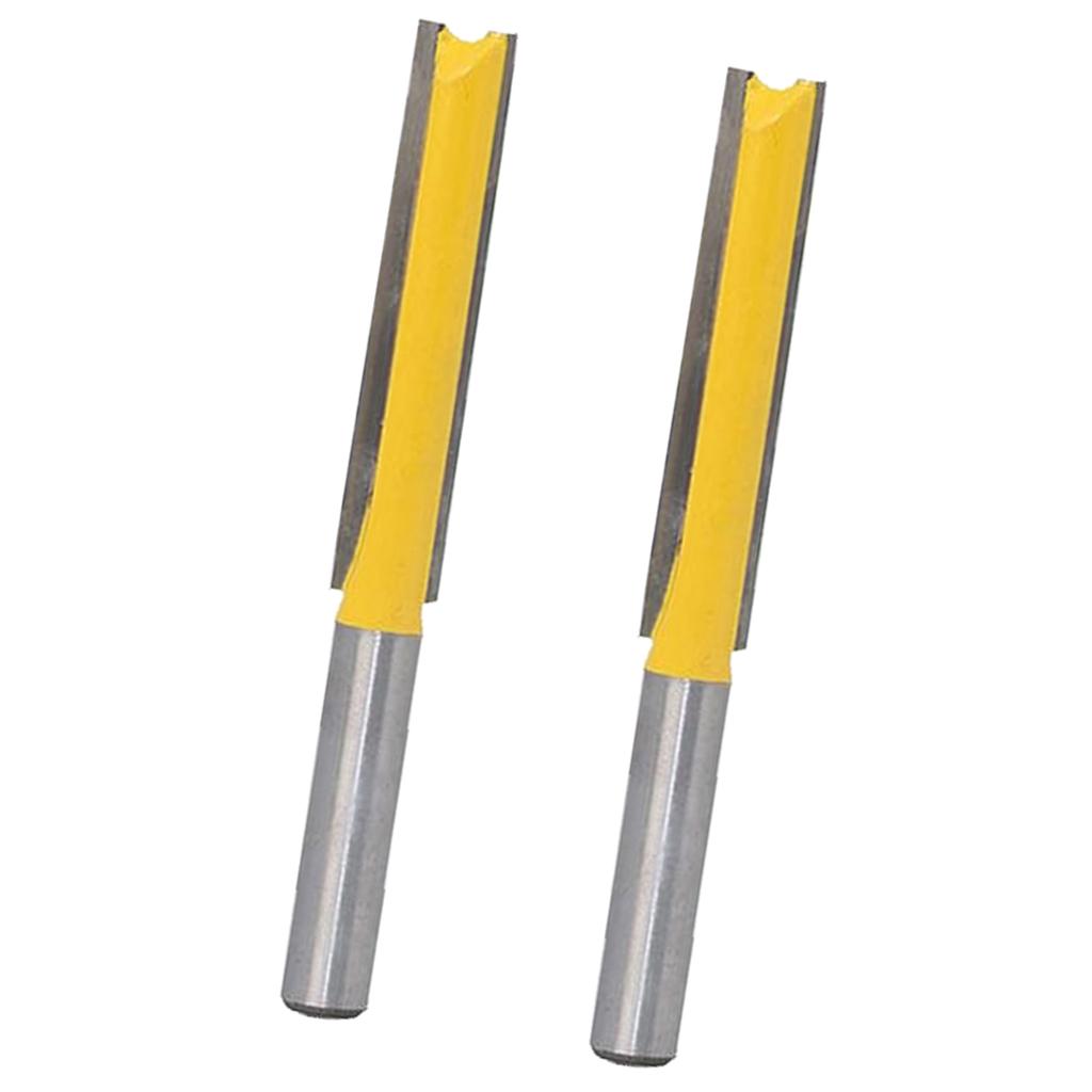 2x 2 Extra Long Straight Router Bit Wood Milling Cutter Slotted Trimming"