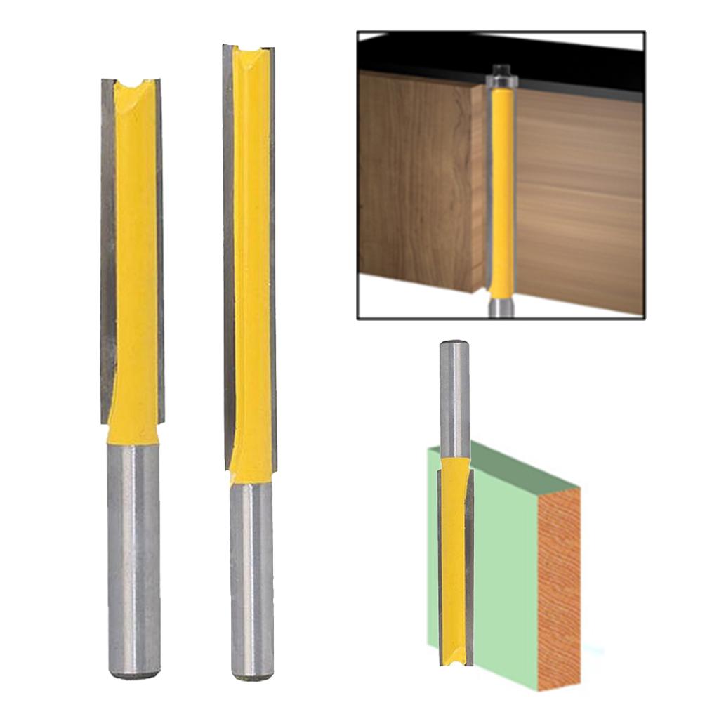 2x 2 Extra Long Straight Router Bit Wood Milling Cutter Slotted Trimming"