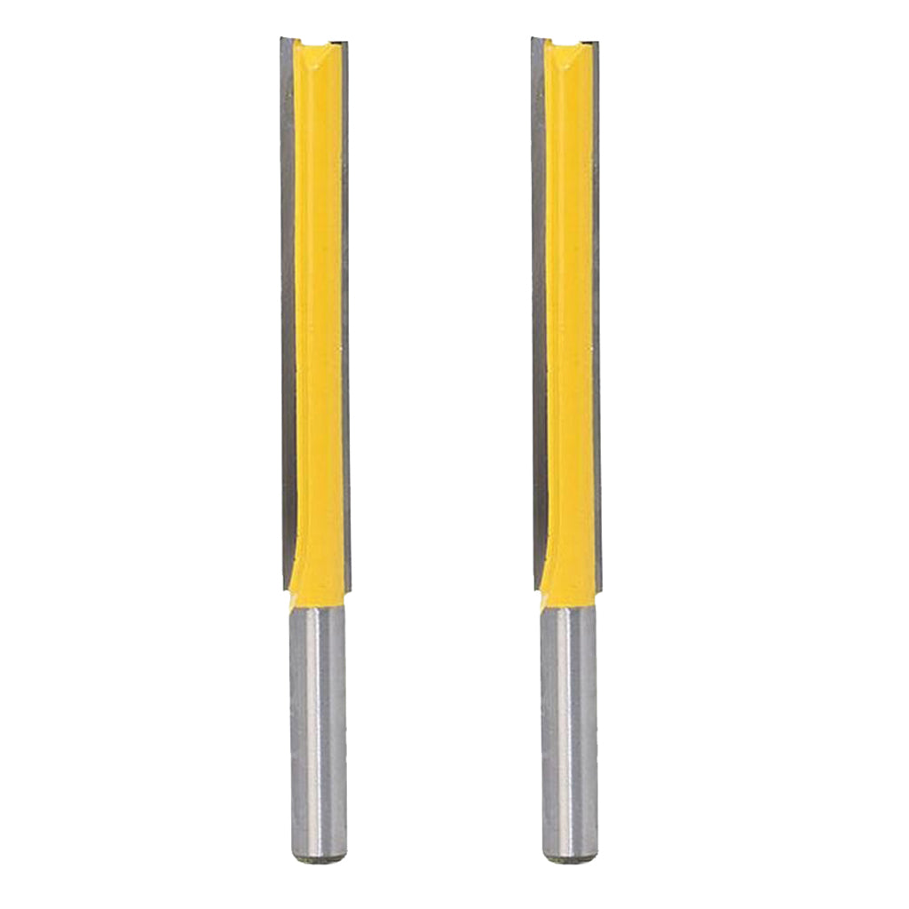 2x 3 Extra Long Straight Router Bit Wood Milling Cutter Slotted Trimming"