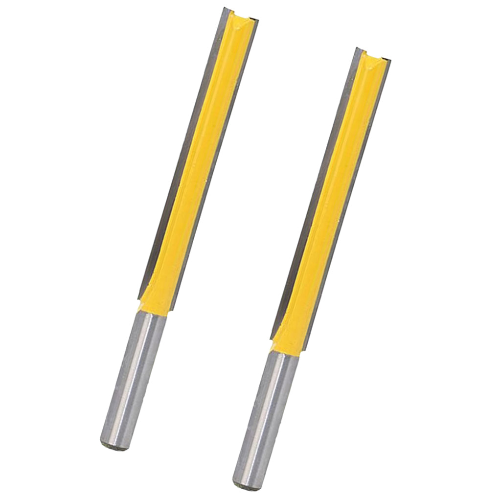 2x 3 Extra Long Straight Router Bit Wood Milling Cutter Slotted Trimming"
