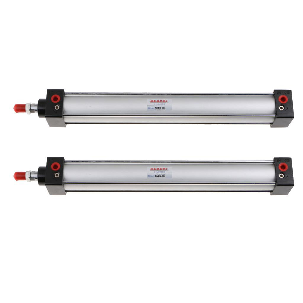 2Pcs Pneumatic BSP Cylinders Air Cylinder Single Rod Cylinder SC40 SC40x300