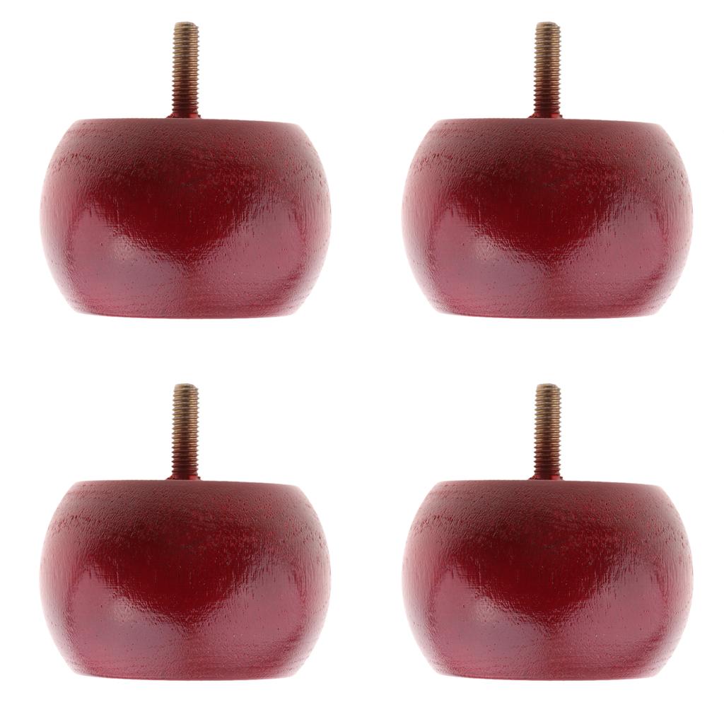 4pcs Wood Furniture Legs Sofa/Couch/Ottoman/Chair Leg Feet Drum Red