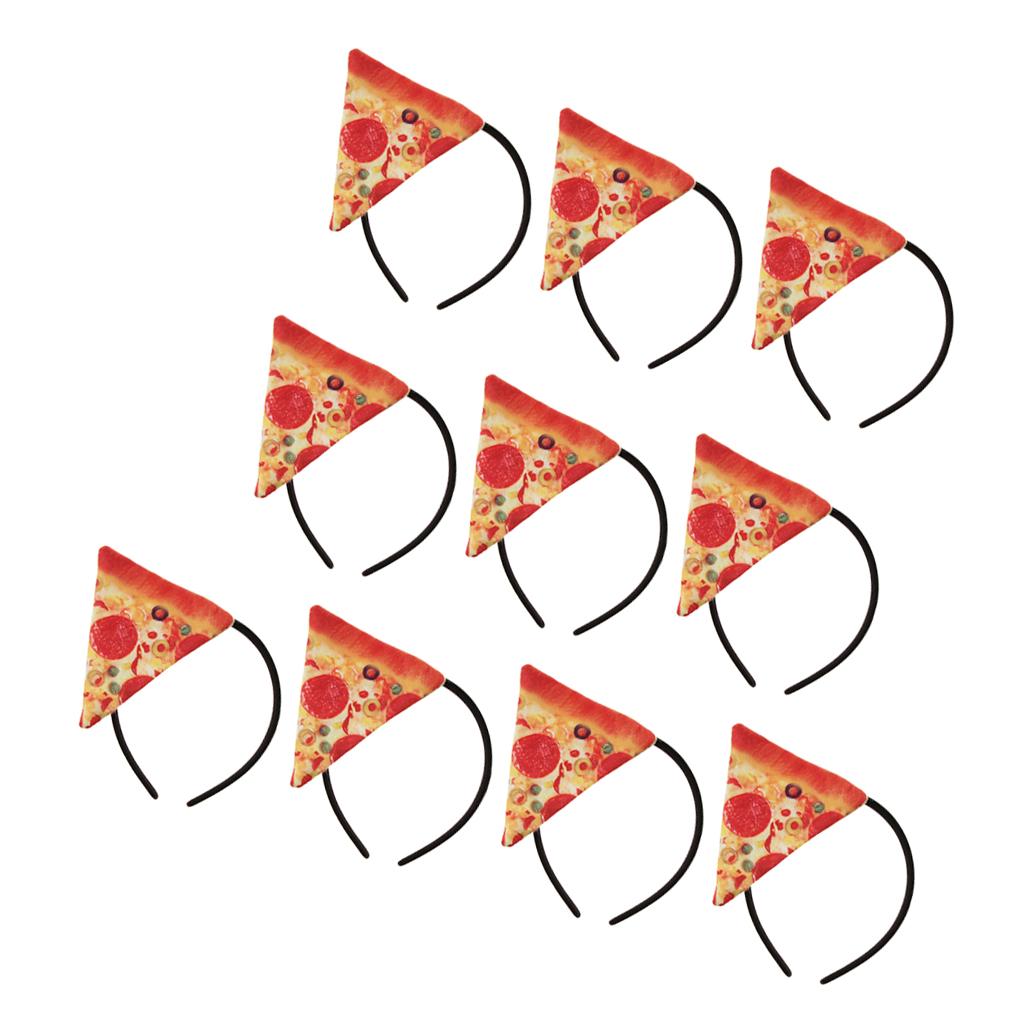 10 Pieces Pizza Headband Women Girls Halloween Fancy Dress Party Hairbands