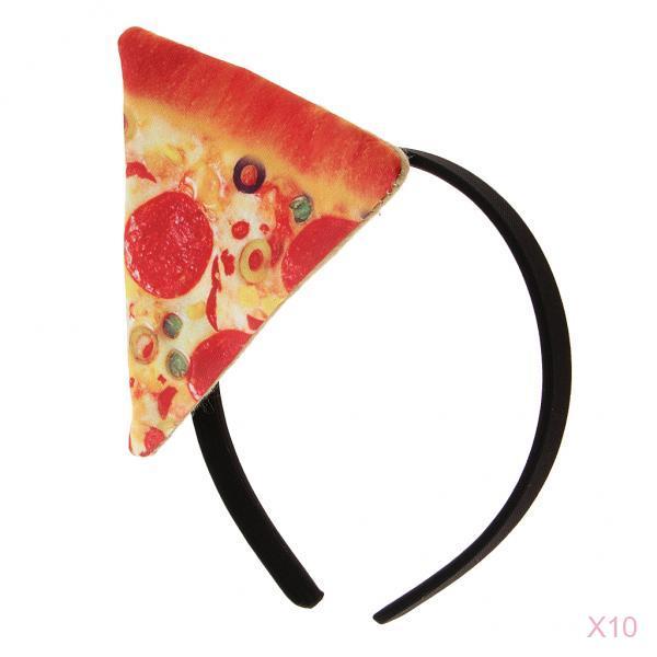 10 Pieces Pizza Headband Women Girls Halloween Fancy Dress Party Hairbands