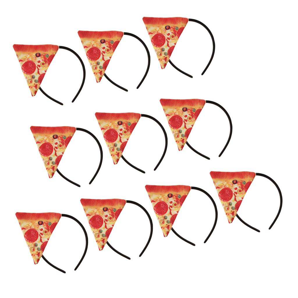 10 Pieces Pizza Headband Women Girls Halloween Fancy Dress Party Hairbands