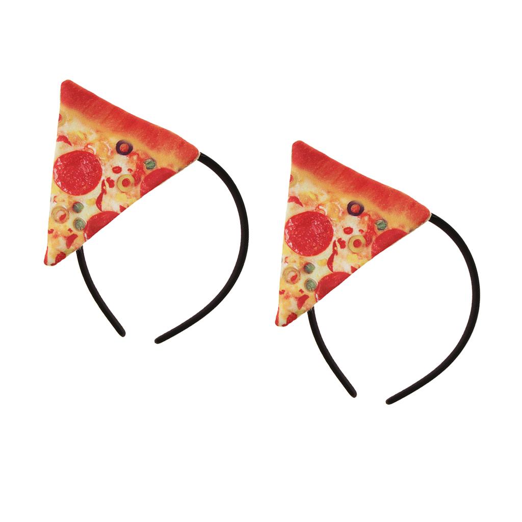 2 Pieces Pizza Headband Women Girls Halloween Fancy Dress Party Hairbands