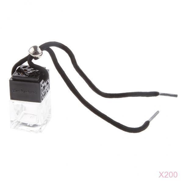 Black Glass Empty Perfume Bottle Pendant Air Freshener Car Hanging 200Pcs