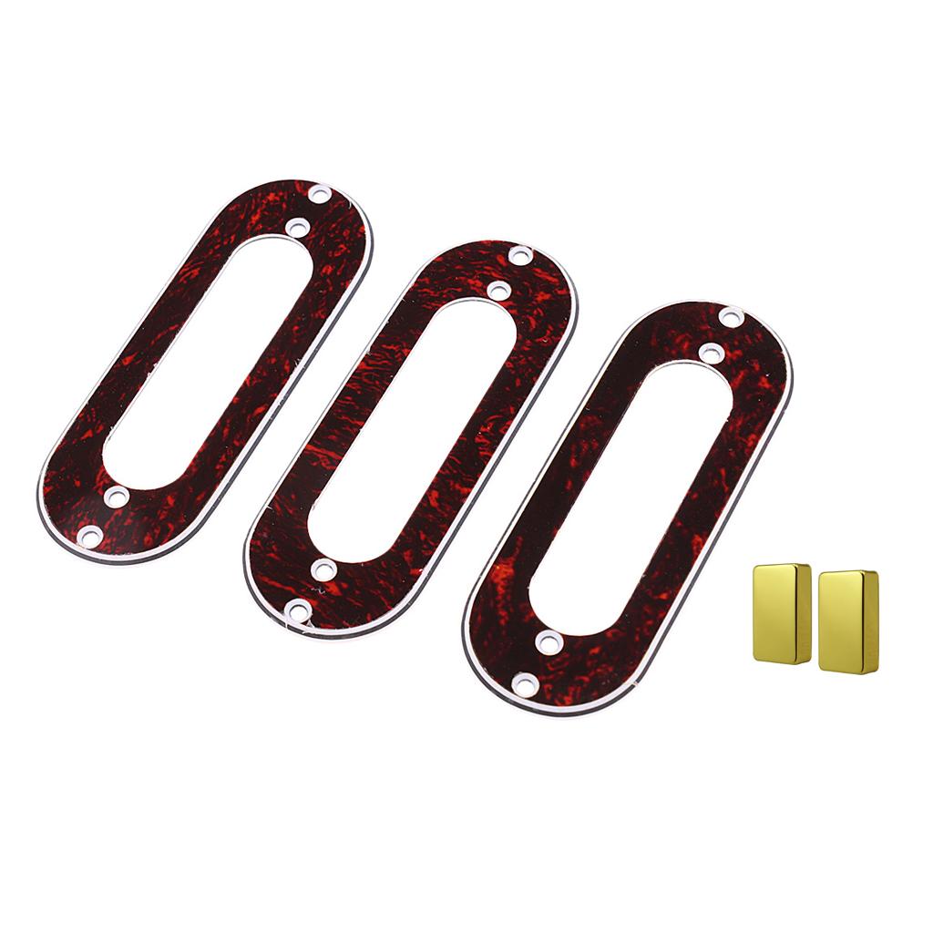 3Pieces Pickup Frame Mounting Ring+2Pieces Humbucker Pickup Cover for Guitar