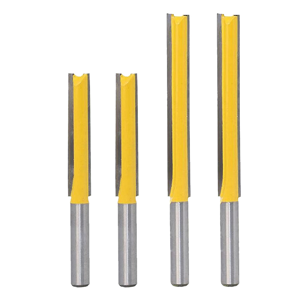 4x Extra Long Straight Router Bit Wood Milling Cutter Slotted Trimming 2 3""
