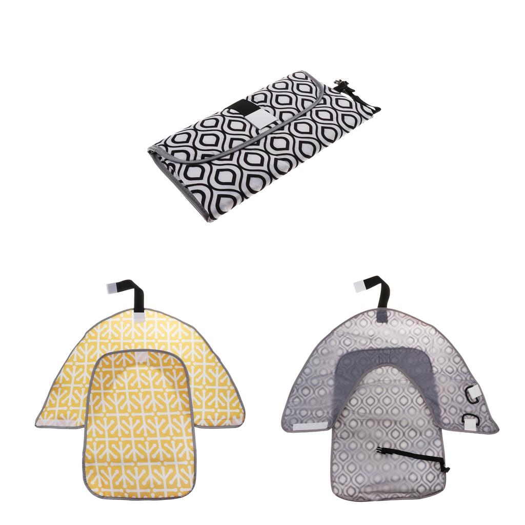 2Pcs Baby Portable Changing Pad 3-in-1 Diaper Clutch Changing Station