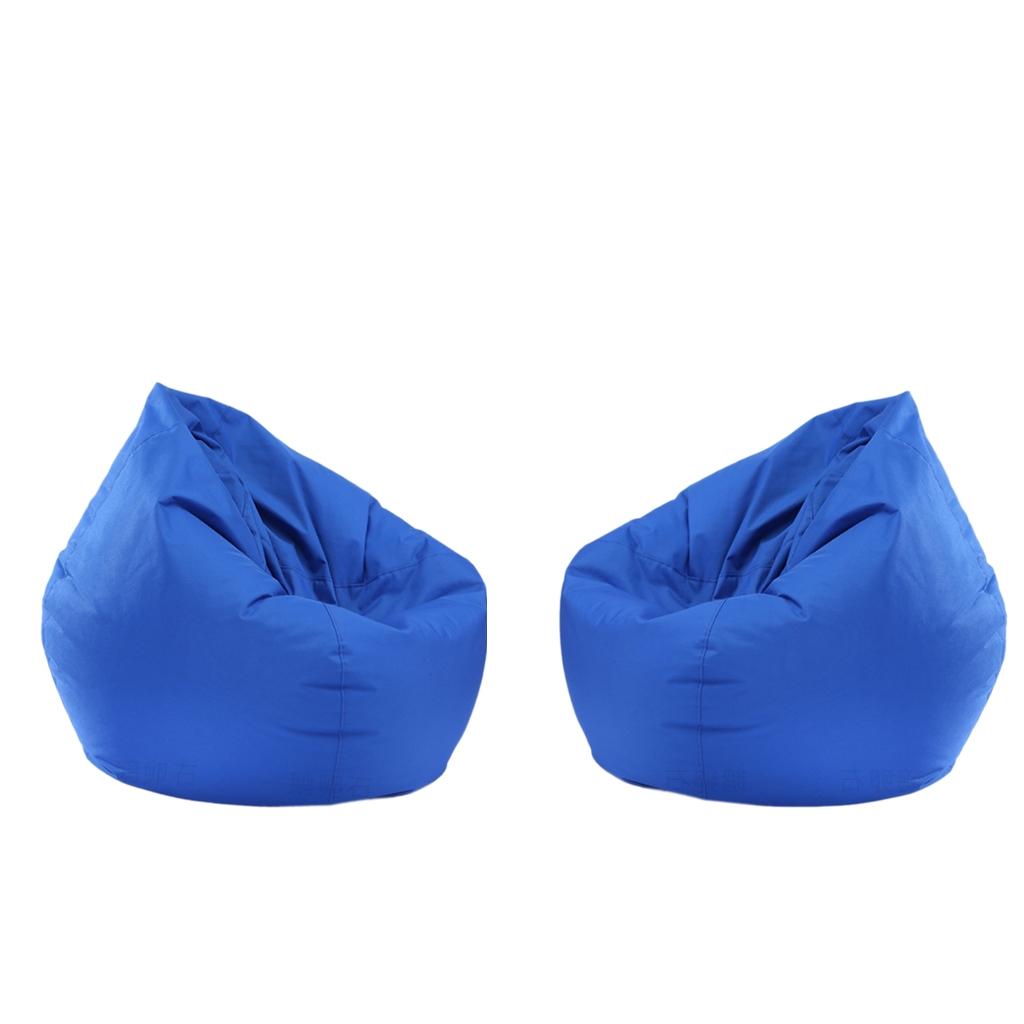 2 Pieces Waterproof Stuffed Animal Storage Bean Bag Cover Royal Blue