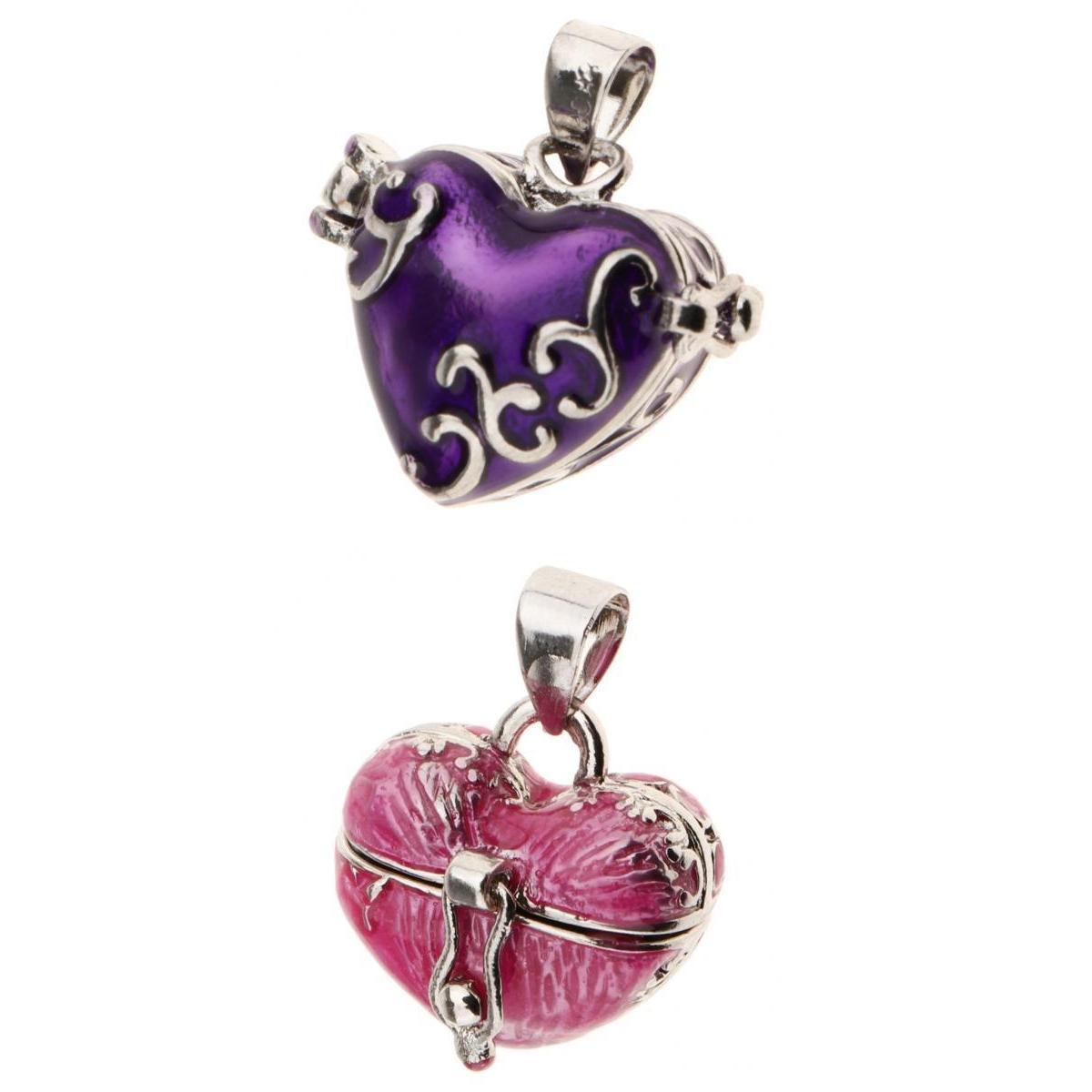 2pcs Love Heart Urn Cremation Keepsake Pendant Memorial Jewelry Casket