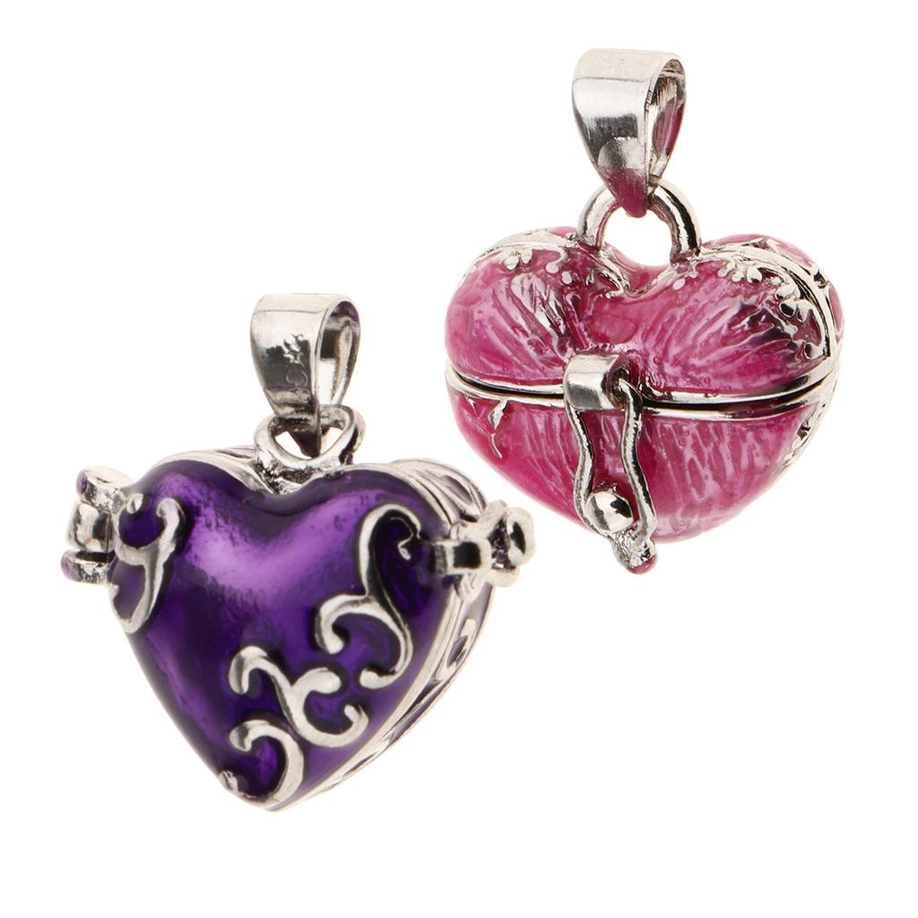 2pcs Love Heart Urn Cremation Keepsake Pendant Memorial Jewelry Casket