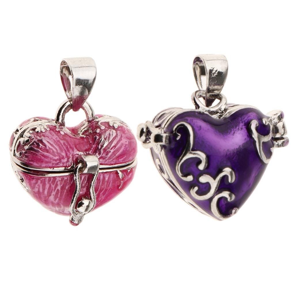 2pcs Love Heart Urn Cremation Keepsake Pendant Memorial Jewelry Casket