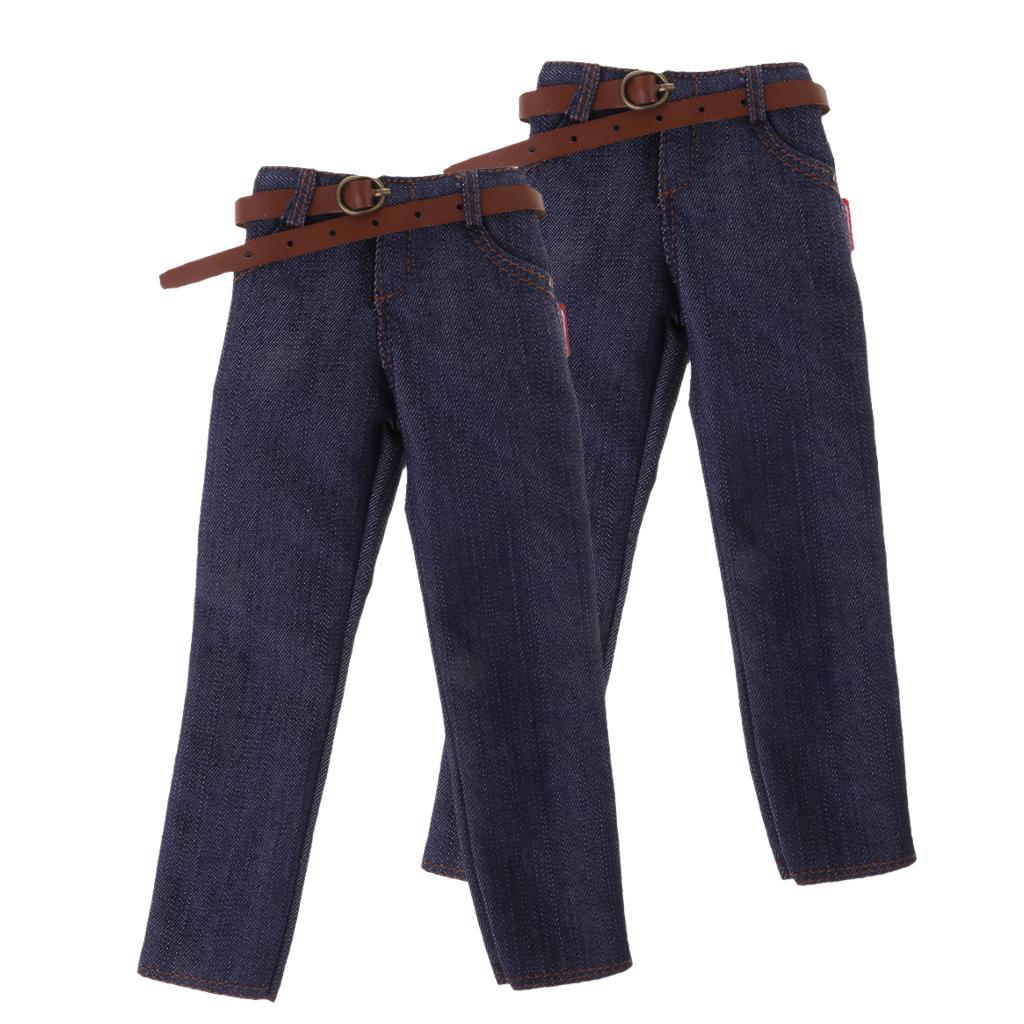 1/6 Scale Male Classic Denim Jeans Pants for 12'' Action Figures Body 2pcs