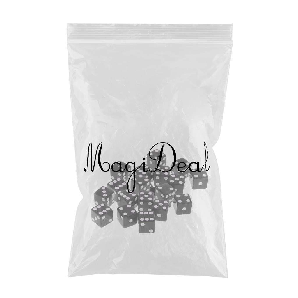 20 Pieces Six Sided Dice Digital Dices Set RPG Playing Game Toy Black