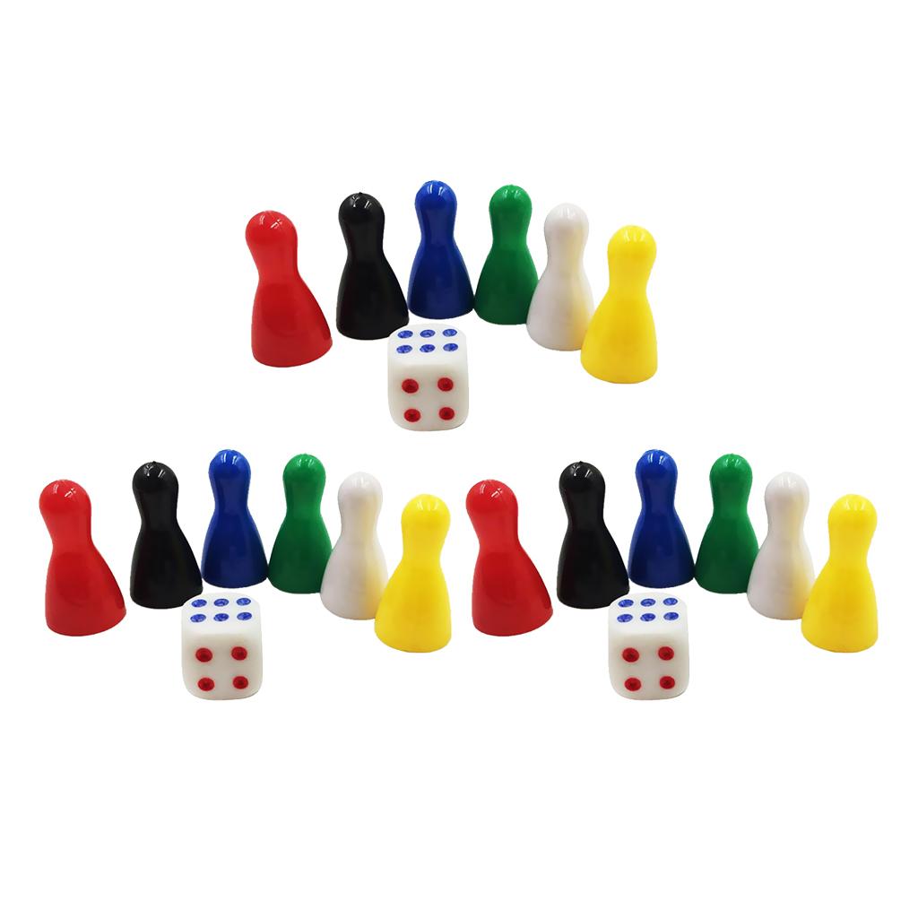 18Pcs Chessman Chess Pieces and 3 Dice Board Game Accessories Children Toys