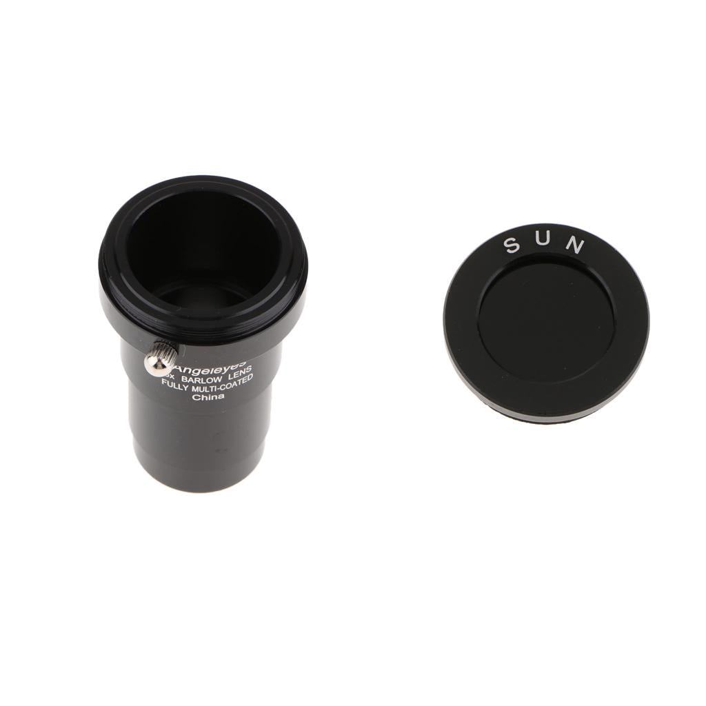 Barlow Lens 1.25/31.7mm Astronomy Telescope Eyepiece 5X & Black Filter"