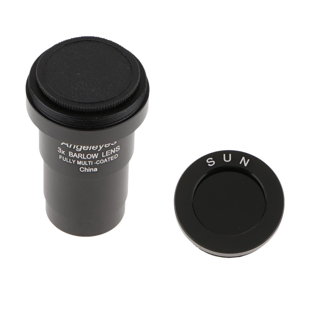 Barlow Lens 1.25/31.7mm Astronomy Telescope Eyepiece 3X & Black Filter"