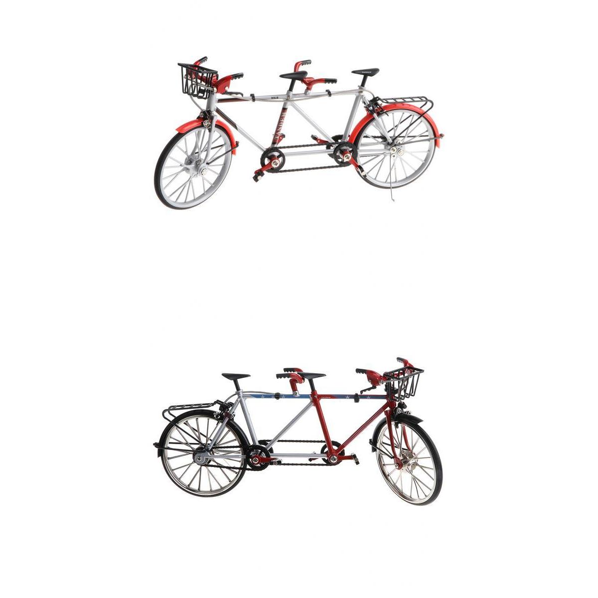 2 Pcs 1:10 Alloy Diecast Racing Tandem Bike Model Bicycle Toy Collection