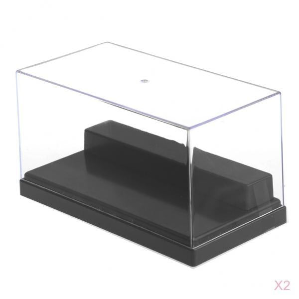 2pcs Clear Acrylic Display Box Case Car Figure Display 2 Steps Dustproof S