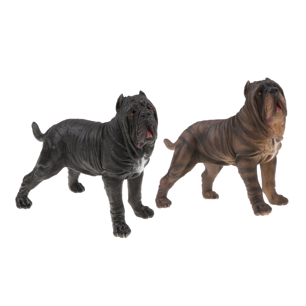 2pcs Simulation Wild Animal Model Figure Toy Figurine Neopolitan Mastiff