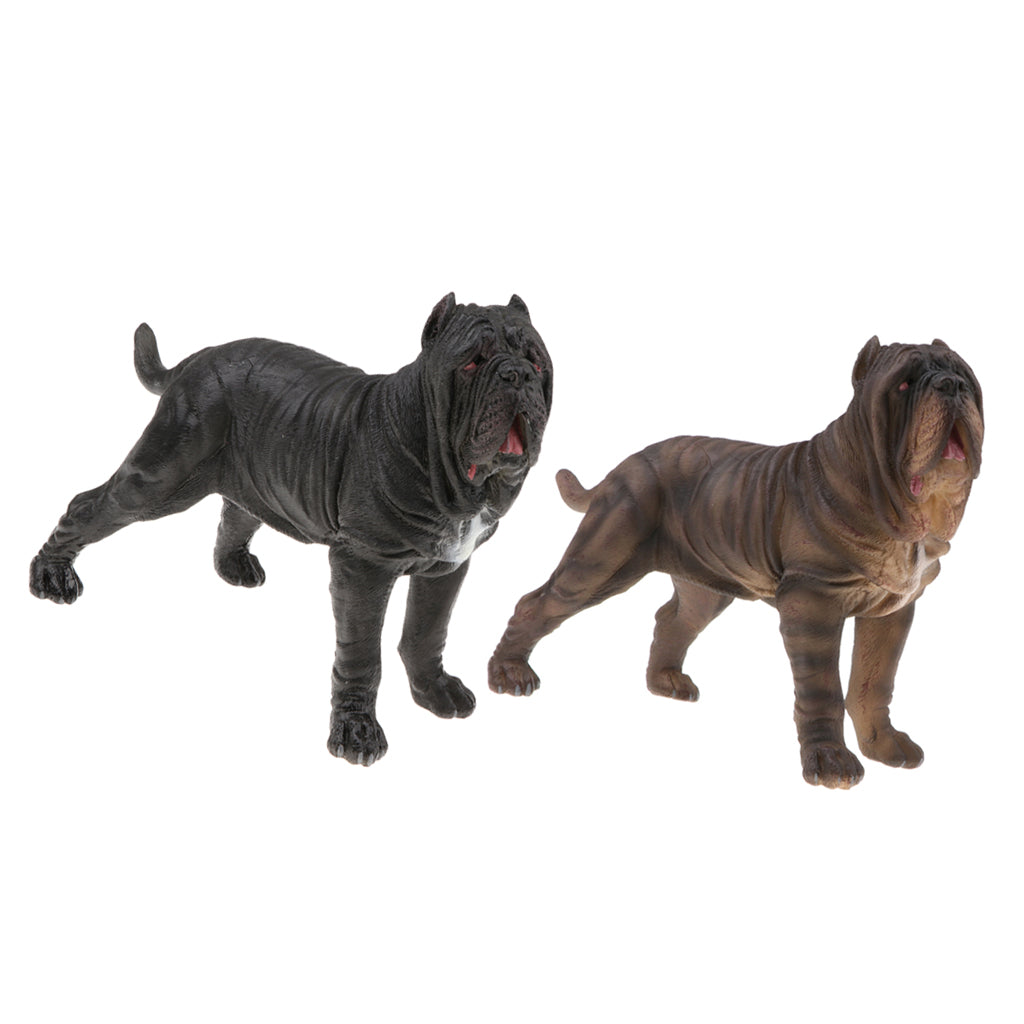 2pcs Simulation Wild Animal Model Figure Toy Figurine Neopolitan Mastiff