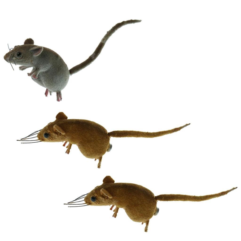 3x Realistic Mouse Animal Ornament Fridge Magnet Mice Toys Pot Hanger Decor