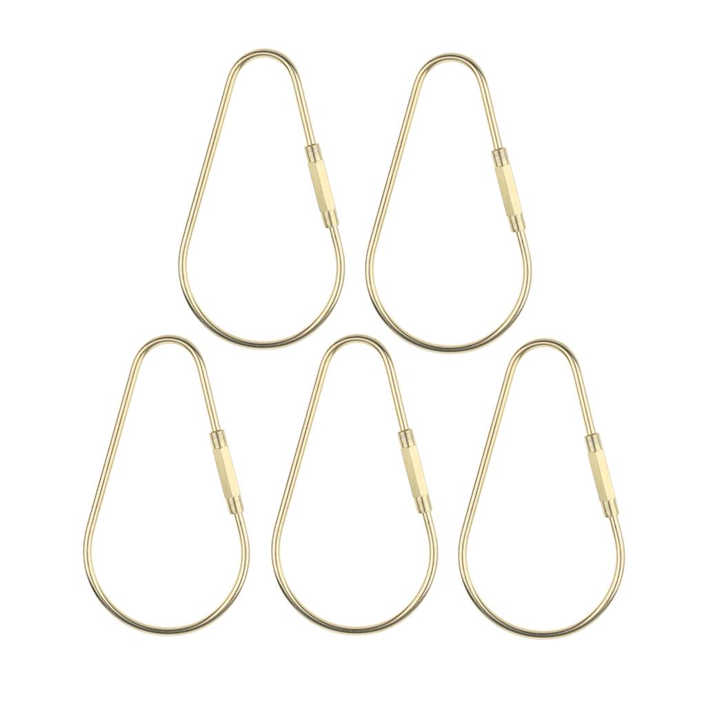 5 Pieces Brass Screw Lock Keychain Ring Clip Tool Hook Clasp Big A shape