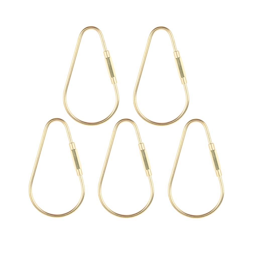 5 Pieces Brass Screw Lock Keychain Ring Clip Tool Hook Clasp Small A shape