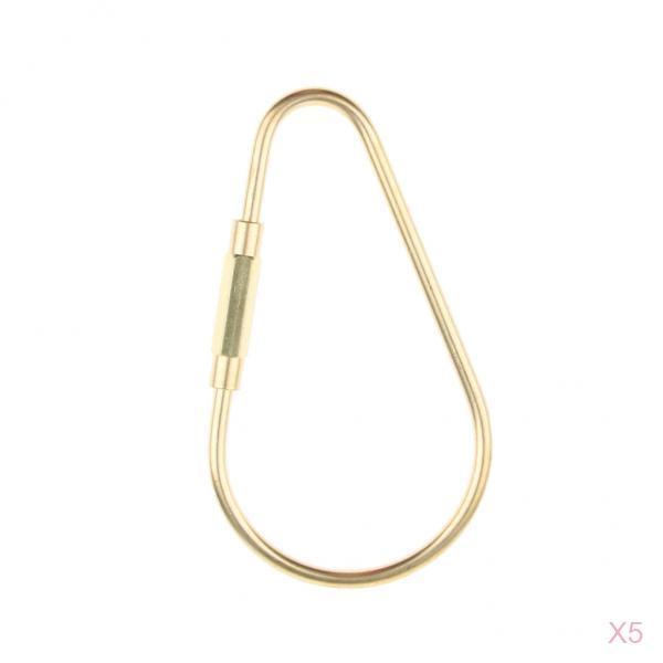 5 Pieces Brass Screw Lock Keychain Ring Clip Tool Hook Clasp Small A shape